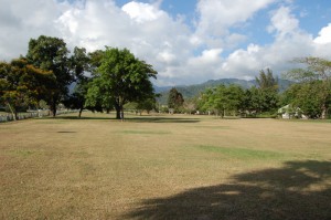 Photograph of Mona Village area, currently located on UWI Mona campus, looking north.