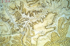 Portion of Desandrouins map showing the location of Ludwell property.