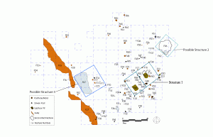 Quarter site map with building outlines.