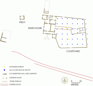 Stewart Castle main house site map.