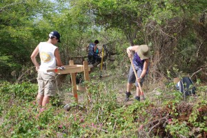 Excavating a STP in Area 3, New River I.