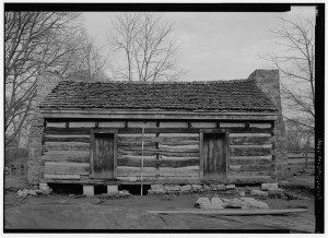 Undated photograph of a duplex at the First Hermitage, known as East Cabin. (Courtesy of the Library of Congress)