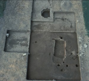Aerial View of KES after 1990 excavations, north at top.