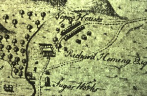 A 1721 estate plan shows the location of a early slave village that dates to the first half of the 18th-century.
