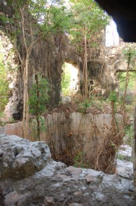Interior water cistern.