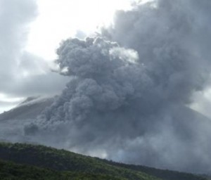 Eruption of Monserrat Volcano.