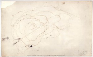 1809 Plat (N225) showing a stone building directly across from the South Pavilion.