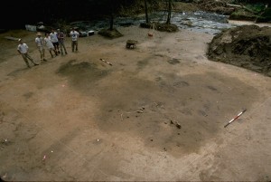 Photo of unexcavated trash pit, Feature 61