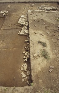 Stone paving, Feature 337. Photograph taken from north.
