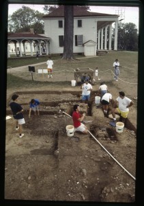 Gaullaudet University students excavate the South Grove site.