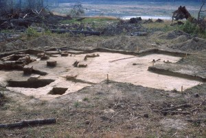 Structures 245C1 and 245C2, looking southeast.